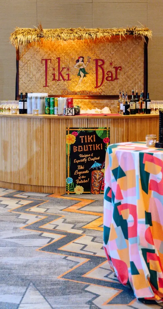 A Tiki Bar at a party.